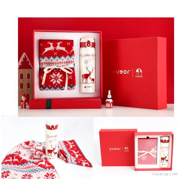 圍巾雙層不銹鋼保溫杯套裝(麋鹿款)1BBS66021